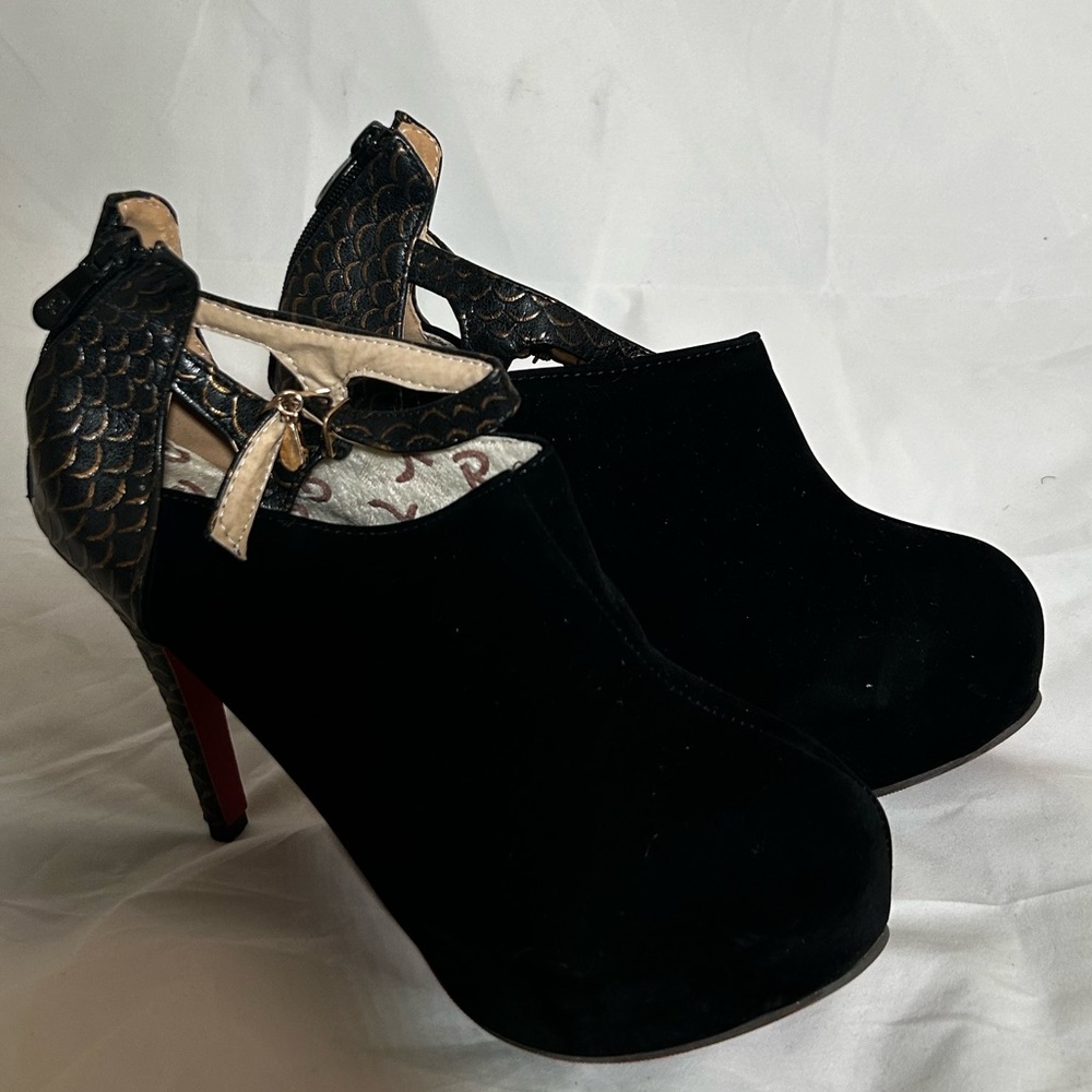 Elegant Black High Heel Ankle Boots